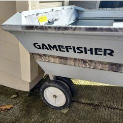 Jon Boat Aluminum Back Wheels Lake Pond Fishing Hunting