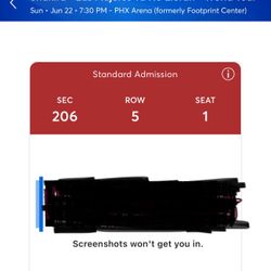 Shakira Tour Ticket For Sale