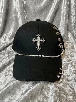 Handmade Custom Gothic Rhinestone & Charm Baseball Cap
