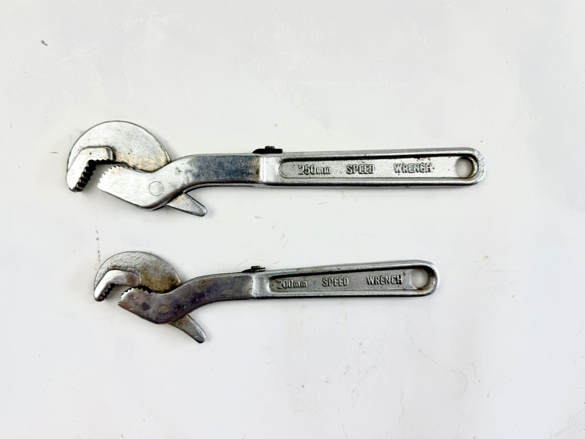 2 Piece Vintage Self Adjusting Speed Wrenches 8” & 10” Drop Forged Steel