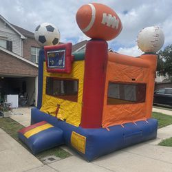 13'H Crossover Sports Bounce House With Blower