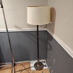 Vintage Antique Floor Lamp All Metal Bronze And Brass