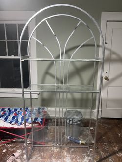 Tall Glass& Metal Shelf