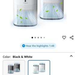 2 Air Purifiers for Bedroom with True HEPA Filter for Smoke, Dust, Pollen, Pet Dander
