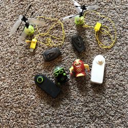 2 Tiny Robot Toys + 2 Tiny Drones (w/remotes)