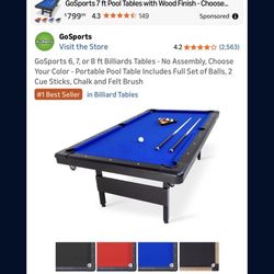 Go Sports Pool Table Black 8ft