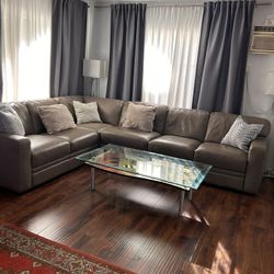 Leather Sectional couch 