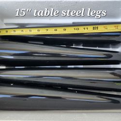 15" Steel Table Legs With Rolling Casters For Your Coffee Table Or TV Console Table Build Project