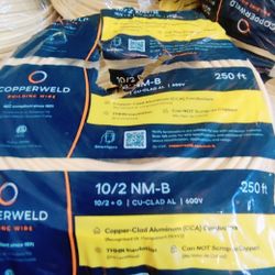 New electric building wire 10/2 250ft Copper-Clad Aluminum