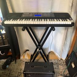 RockJam RJ761 61-Key Keyboard Super Kit. + amplifier no discount  This keyboard kit is designed for beginners, students, and hobbyists. It includes a 