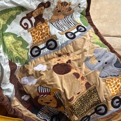 Baby Boy Crib Bedding Safari Train 