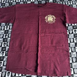 Obey Worldwide Burgundy Thick as Thieves Emblem Crest 1989 Graphic Tee T-Shirt