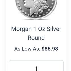1 Troy Oz .999 Fine Silver Morgan Tribute Rounds