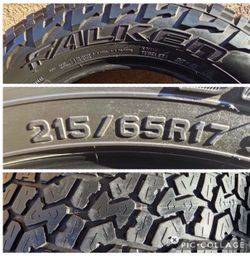 2) Falken 215/65R17 All-Terrain Tire