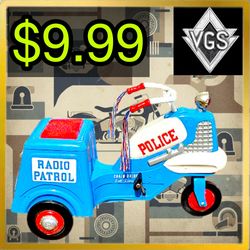 *Vintage* Police Radio Patrol Tricycle Toy (Chain Drive) – 1960s