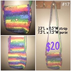 Colorful Rainbow Crocheted Purse #17