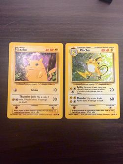 Pikachu and Riachu Holo Vintage Pokémon Cards