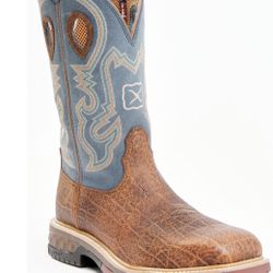 TWISTED X MEN'S BROWN WESTERN WORK BOOTS - ALLOY TOE