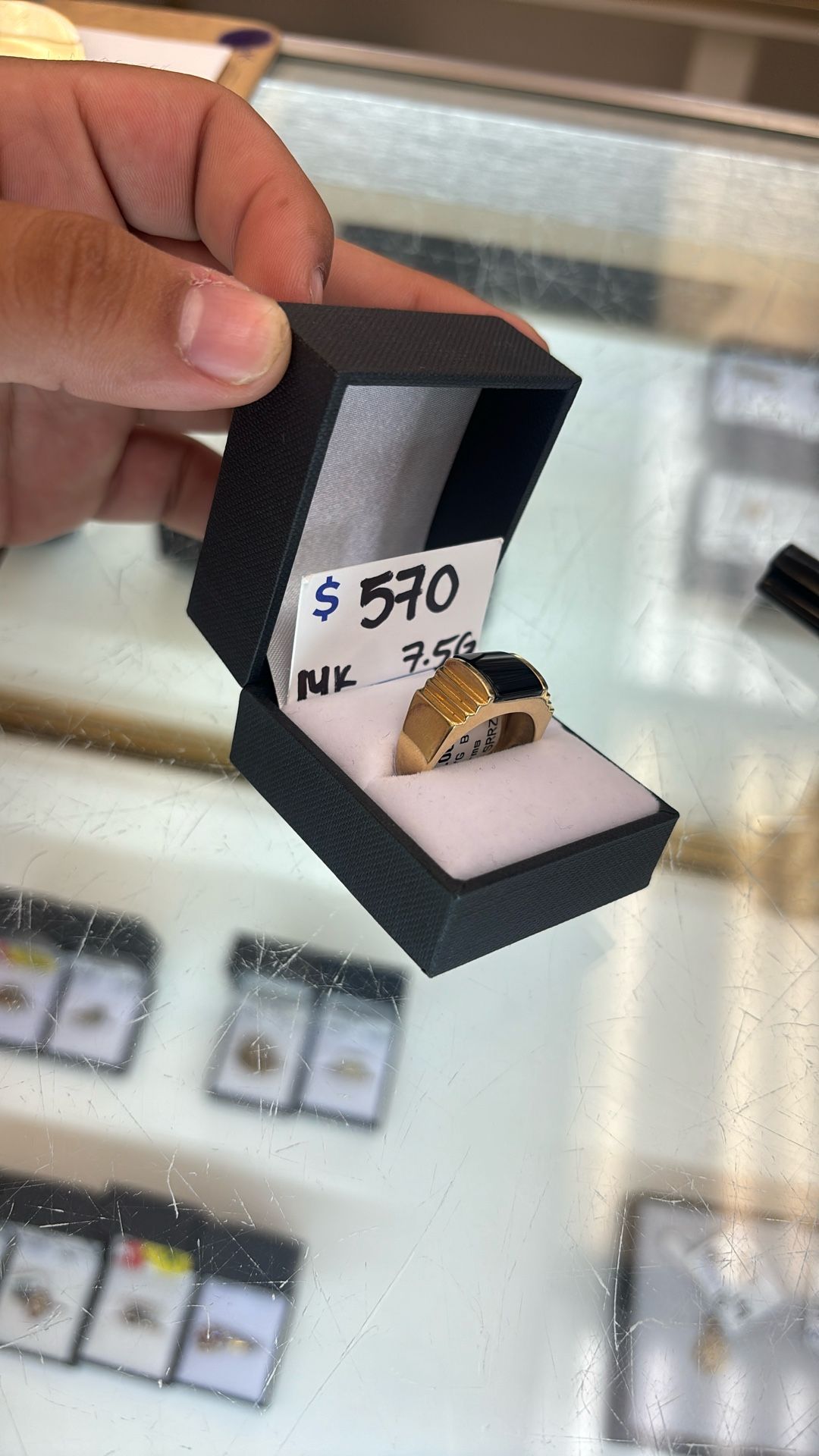 14k Ring With Black Stone