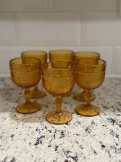 Vintage Amber Sandwich Glass By Tiara 