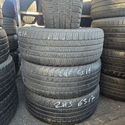 245/65/17 (4) tires are used Goodyearr  cames with installation and balance