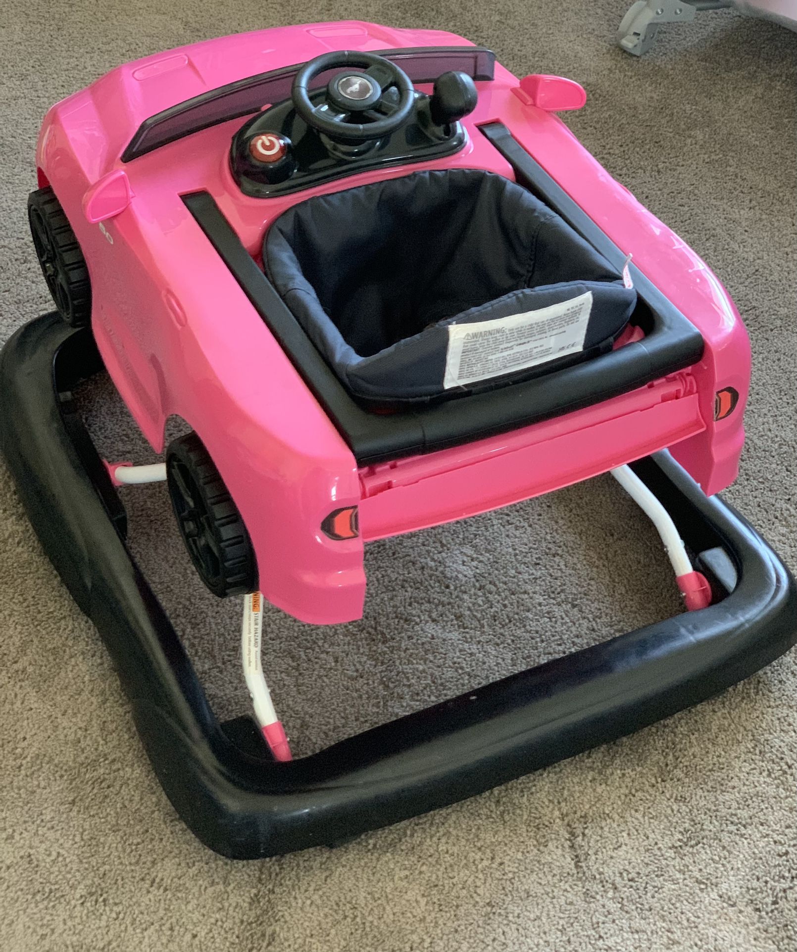 4 -in-1 Baby Walker Ford Mustang Pink