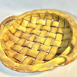 Handmade Pottery / Woven Pie Holder With Handles