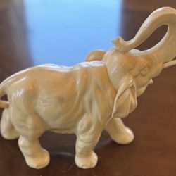 Faux Ivory Resin Elephant Sculpture - Heavy