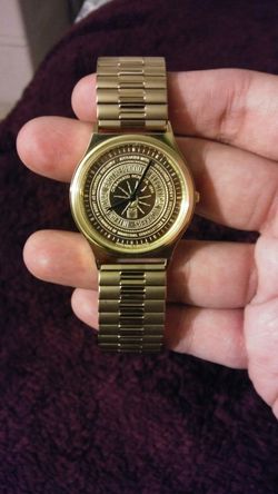 14k gold plated men retirement watch