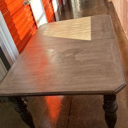 4 Leg Rustic Style Dark Grey Hardwood Dinner Table Set
