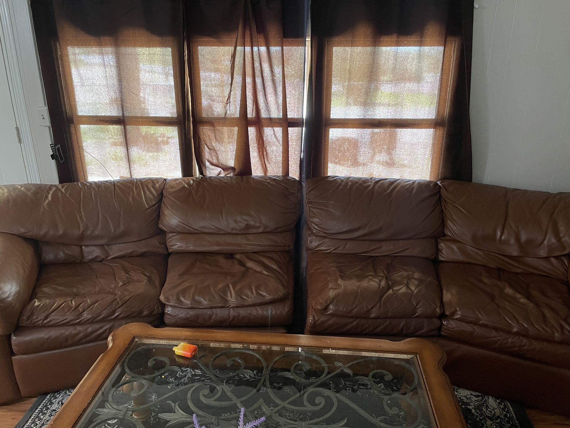 Brown Leather Couches 