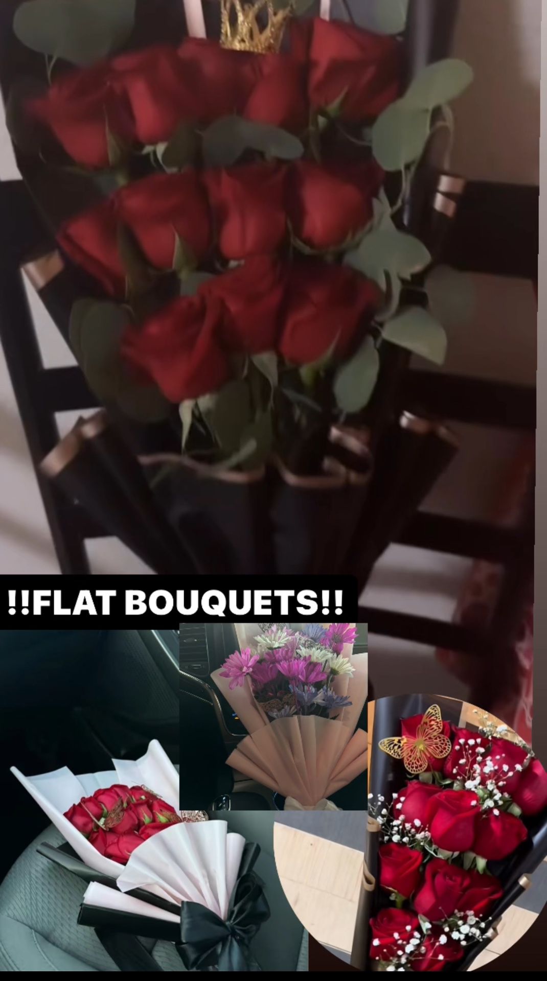 Flat Flower Bouquets 
