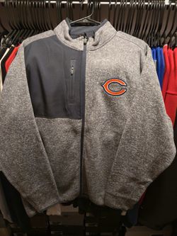 Men's Chicago Bears Antigua Heathered Black Fortune Full-Zip Jacket
