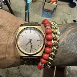 Nixon Time Teller Gold Watch 