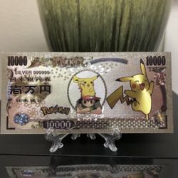Silver Plated Pikachu (Pokémon) Banknote