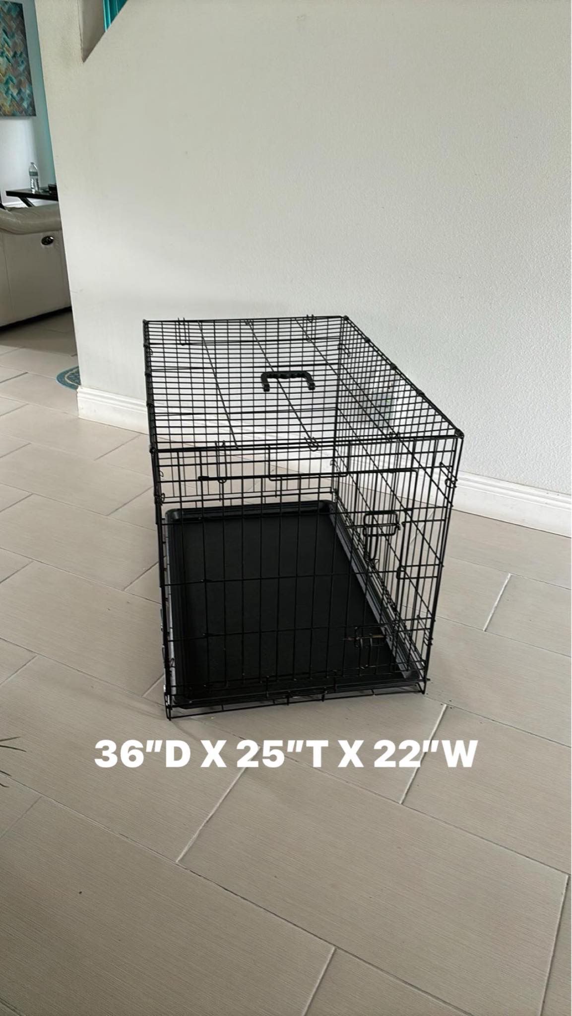 For Large Dog 1 Door Folding Dog Crate Size 36”Lx