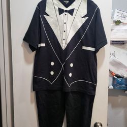 Men's Halloween Costumes Tuxedo Shirt XL