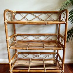 Vintage Bamboo 3-tier Bookshelf Plant Stand