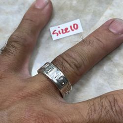 925 Sterling Silver Wedding Ring Size 10