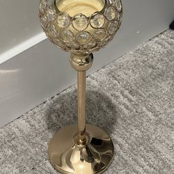 Gold Crystal Candle Holders 