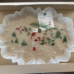 Mikasa Canapé Holiday Tray Glass