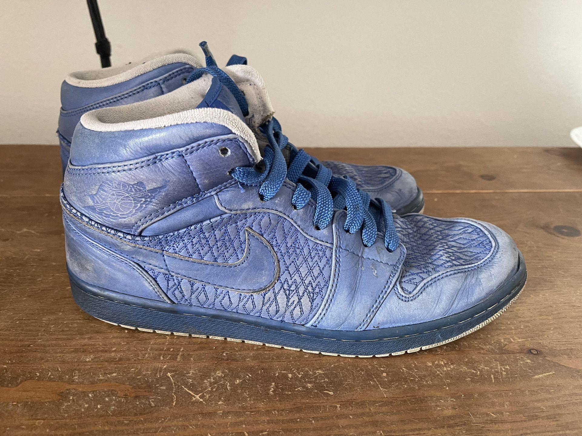 Vintage Nike Air Jordan 1 Blue Leather Size 12