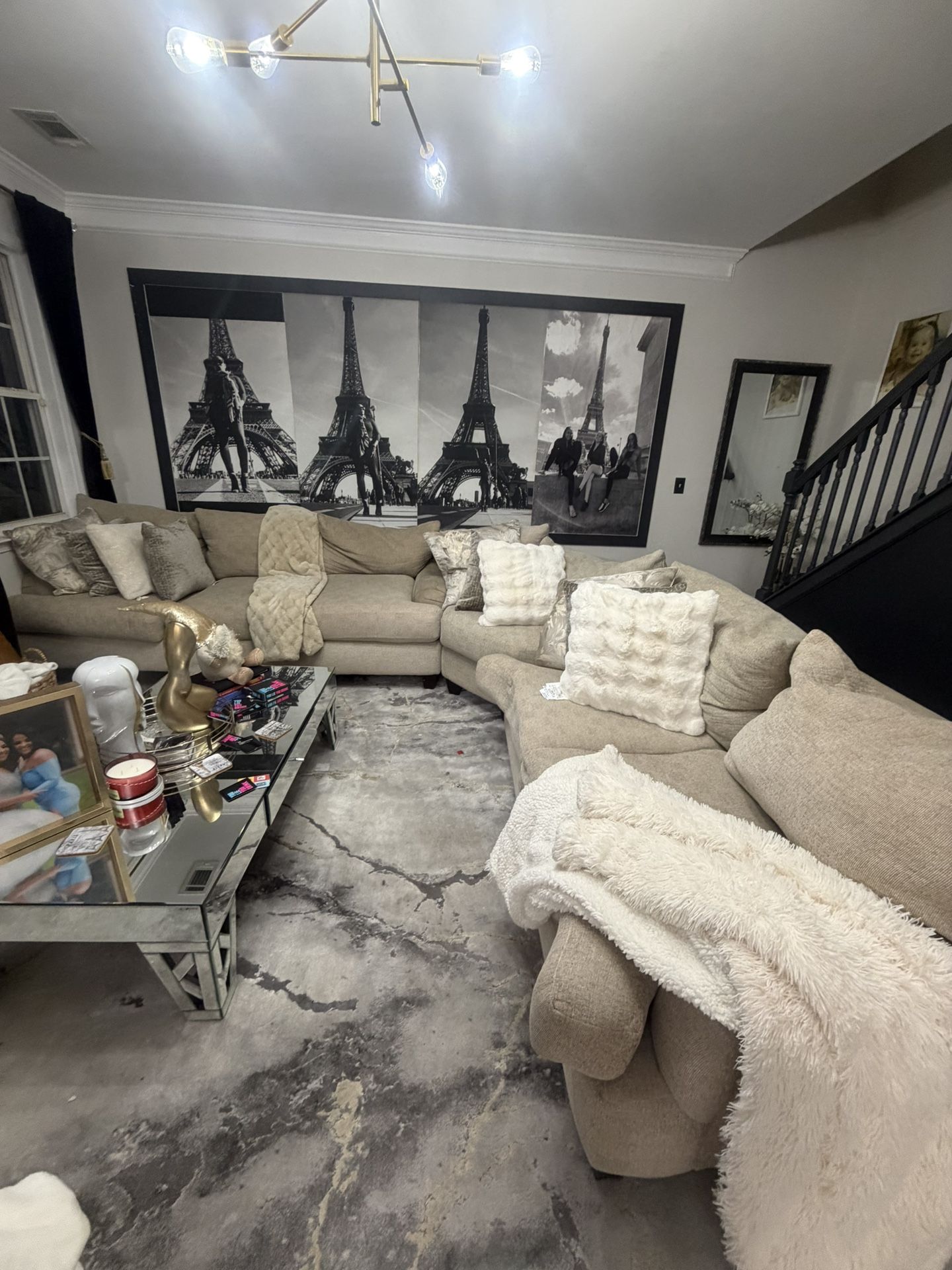 Sectional 3 Piece And Cofee Table 