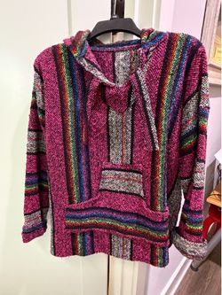 Baja Hoodie Pullover Multicolor Striped XS