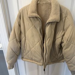 American Eagle Beige Quilted Jacket - Size XS/S