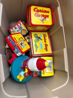 Curious George Tin Lunch Box Collection & Toys