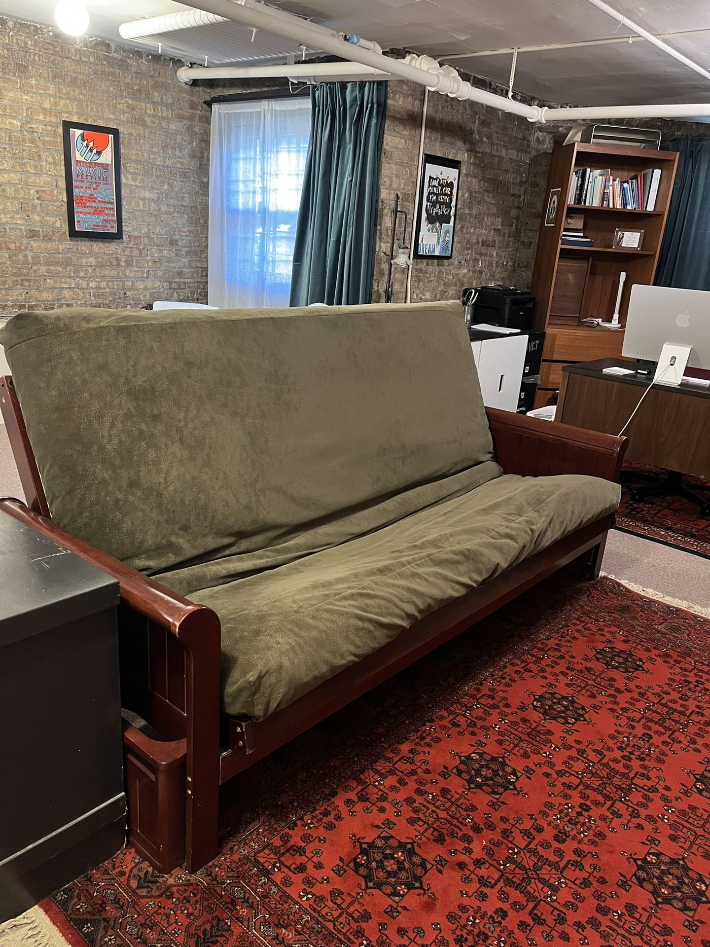 Queen Futon With Washable Microsuede Cover