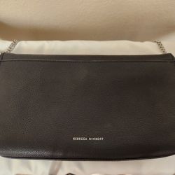 Rebecca Minkoff Black Leather Fold-Over Crossbody Bag