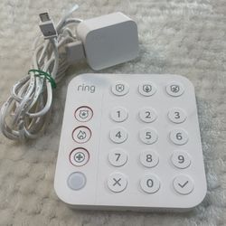 Ring 5AT2S7 White Wireless Z-Wave DSK Home Security System Alarm Keypad + Power