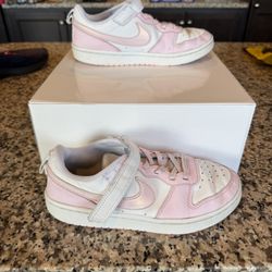 2 Pair Pink/Blue-Nike Court Borough Low 2 Kids Sneakers Hook & Loop Trainers 3Y